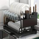 GobekUsa 2 Tier Dish Drying Rack with Storage Holder & Drainer for Kitchen Organizing