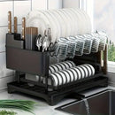 GobekUsa 2 Tier Dish Drying Rack with Storage Holder & Drainer for Kitchen Organizing