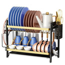 GobekUsa 2 Tier Kitchen Dish Rack Drainer Plate Storage Organizer Drainboard