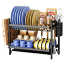 GobekUsa 2 Tier Kitchen Dish Rack Drainer Plate Storage Organizer Drainboard