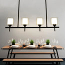 GobekUsa Traditional Cylinder Island Dining Room Lamp with White Glass Shades - 3/4 Hanging Lights