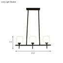 GobekUsa Traditional Cylinder Island Dining Room Lamp with White Glass Shades - 3/4 Hanging Lights