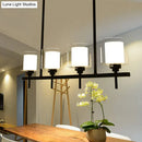 GobekUsa Traditional Cylinder Island Dining Room Lamp with White Glass Shades - 3/4 Hanging Lights