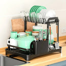 GobekUsa Double Layer Dish Drying Rack with Drainboard - Kitchen Countertop Organizer
