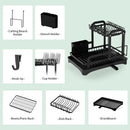 GobekUsa Double Layer Dish Drying Rack with Drainboard - Kitchen Countertop Organizer