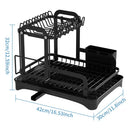 GobekUsa Double Layer Dish Drying Rack with Drainboard - Kitchen Countertop Organizer