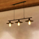 GobekUsa Black Metal Island Lamp: 3-Light Conical Chandelier for Restaurants and Warehouses