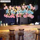 GobekUsa Black Metal Island Light with Flower Decor: 5 Bulb LED Fixture