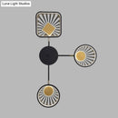 GobekUsa Black Metal LED Wall Sconce for Modern Restaurants - Round and Square Sector Design