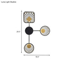 GobekUsa Black Metal LED Wall Sconce for Modern Restaurants - Round and Square Sector Design