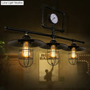 GobekUsa Antiqued Black Metal Pendant Lamp with Watermeter Deco - 3-Head Ceiling Lighting for Bar and Island