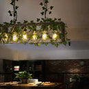 GobekUsa Black Metal Pendant Light Fixture for Wine Bar - 4/6-Bulb Cuboid Plant Island Lamp