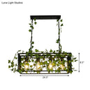 GobekUsa Black Metal Pendant Light Fixture for Wine Bar - 4/6-Bulb Cuboid Plant Island Lamp