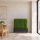Black Metal Planter Medium with Wheels – For Artificial Hedges