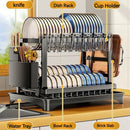 GobekUsa Kitchen Dish Drainer & Storage Rack - Countertop Organizer for Dinnerware