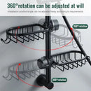 Black metal two tier adjustable shower caddy bathroom organizer by Decorbites