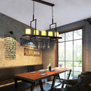 GobekUsa Traditional Cylinder Glass Island Light with Inner Yellow Marble Shade - 3/5 Lights - Dining Room Ceiling Fixture