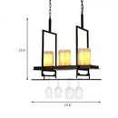 GobekUsa Traditional Cylinder Glass Island Light with Inner Yellow Marble Shade - 3/5 Lights - Dining Room Ceiling Fixture