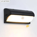 GobekUsa Black Modern Outdoor LED Wall Lamp with Rectangular Acrylic Shade