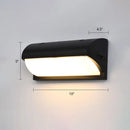 GobekUsa Black Modern Outdoor LED Wall Lamp with Rectangular Acrylic Shade