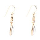Black Mother of Pearl and Golden Bronze Drop Earrings