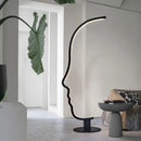 GobekUsa Black Nordic Human Face LED Floor Lamp: Adjustable Indoor Lighting for Living Room