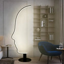 GobekUsa Black Nordic Human Face LED Floor Lamp: Adjustable Indoor Lighting for Living Room