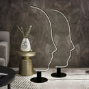 GobekUsa Black Nordic Human Face LED Floor Lamp: Adjustable Indoor Lighting for Living Room