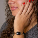 Black Onyx Golden Link Bracelet