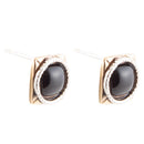Black Onyx Mixed Metal Post Earrings