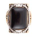 Black Onyx Mixed Metal Statement Ring