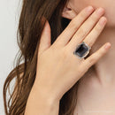 Black Onyx Mixed Metal Statement Ring