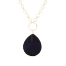 Black Onyx Teardrop Golden Chain Necklace