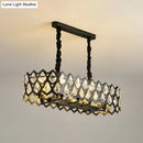 GobekUsa Black Oval Crystal Teardrops Suspension Light - Contemporary Island Pendant with 10/14 Bulbs - 29.5"/37.5" W