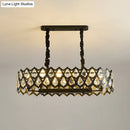 GobekUsa Black Oval Crystal Teardrops Suspension Light - Contemporary Island Pendant with 10/14 Bulbs - 29.5"/37.5" W