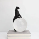 GobekUsa Crystal Ball Metal Animal Sculptures Home Decor Figurines