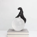 GobekUsa Crystal Ball Metal Animal Sculptures Home Decor Figurines