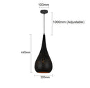 Black perforated iron hollow droplight dining room pendant light by Decorbites