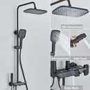GobekUsa Black Piano Digital Shower System with Intelligent Brass Faucets and White Rainfall Shower