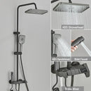 GobekUsa Black Piano Digital Shower System with Intelligent Brass Faucets and White Rainfall Shower