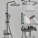 GobekUsa Black Piano Digital Shower System with Intelligent Brass Faucets and White Rainfall Shower