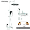 GobekUsa Black Piano Digital Shower System with Intelligent Brass Faucets and White Rainfall Shower