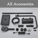 GobekUsa Black Piano Digital Shower System with Intelligent Brass Faucets and White Rainfall Shower