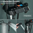 GobekUsa Black Piano Digital Shower System with Intelligent Brass Faucets and White Rainfall Shower