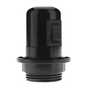 Black plastic e27 socket lamp base with switch for bedroom by Decorbites