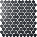 Black Polished Hexagon Glass Mosaics 11 3/4x11 1/2