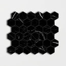 Black Polished Hexagon Marble Mosaics 12x12