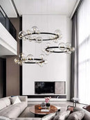 GobekUsa Black Postmodern Bubble Glass Chandelier with Multi Clear Balls