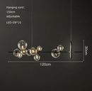 GobekUsa Black Postmodern Bubble Glass Chandelier with Multi Clear Balls
