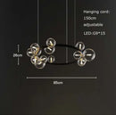 GobekUsa Black Postmodern Bubble Glass Chandelier with Multi Clear Balls